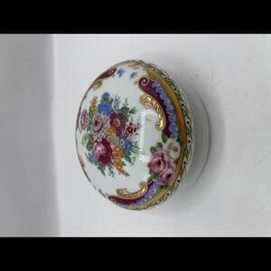 Depos. T. Limoges ceramic plate with hand-painted floral decor and gold finish